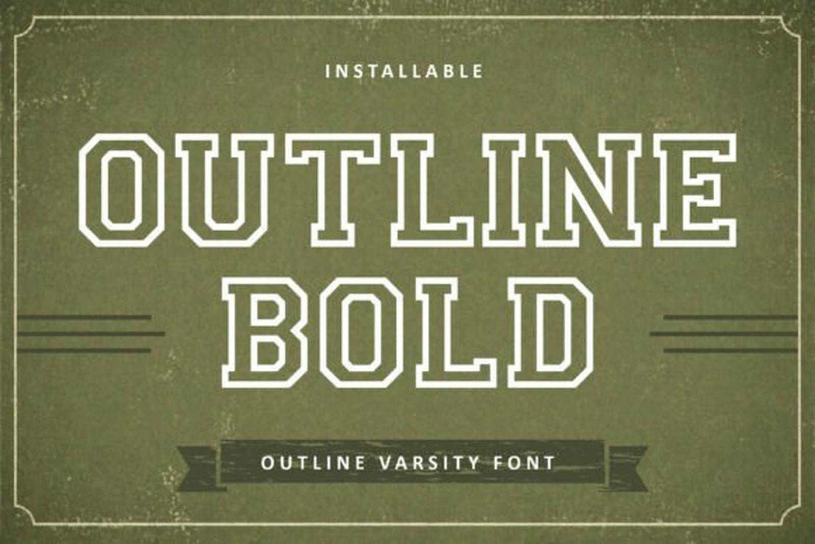 Outline Font by turz74347, sports font preview