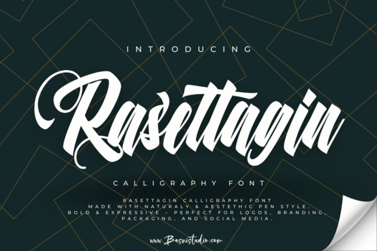 Rasettagin Font — bold heavy brush calligraphy tattoo font preview