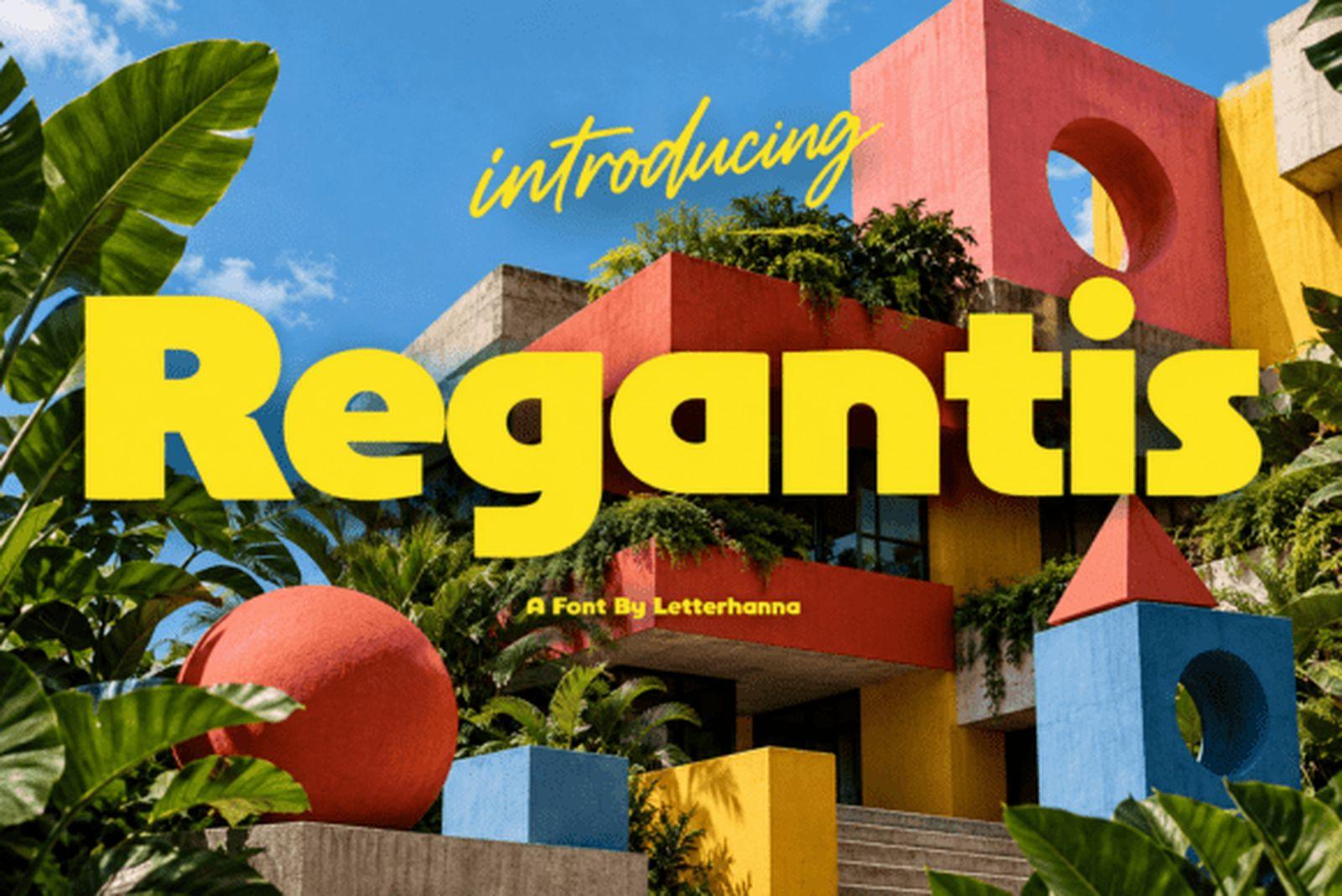 Regantis Font heavy display font for merch and drink logos