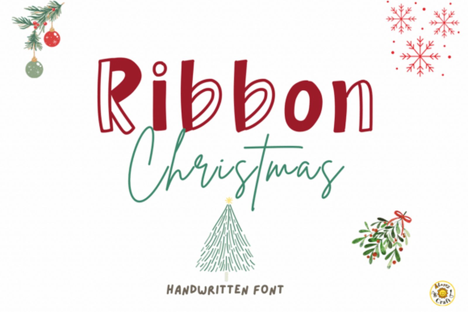 Ribbon Christmas Font preview by Ahappycraft
