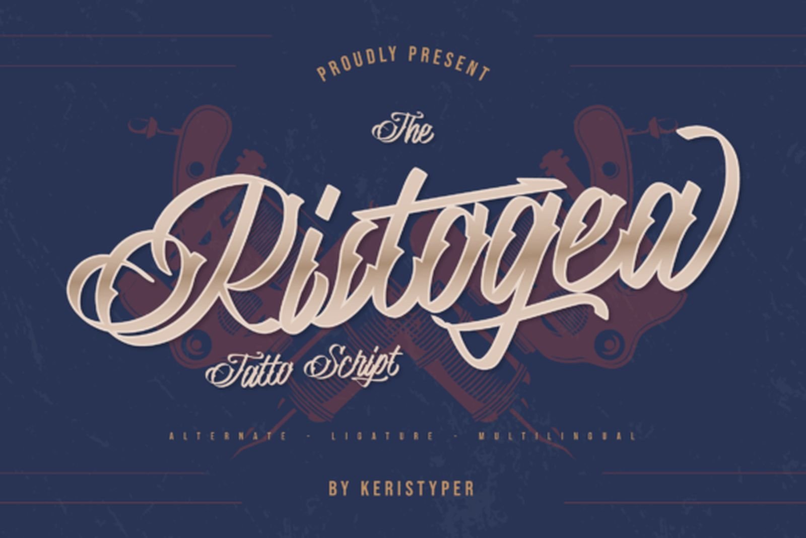Ristogea Font — curvy swirl tattoo script font preview