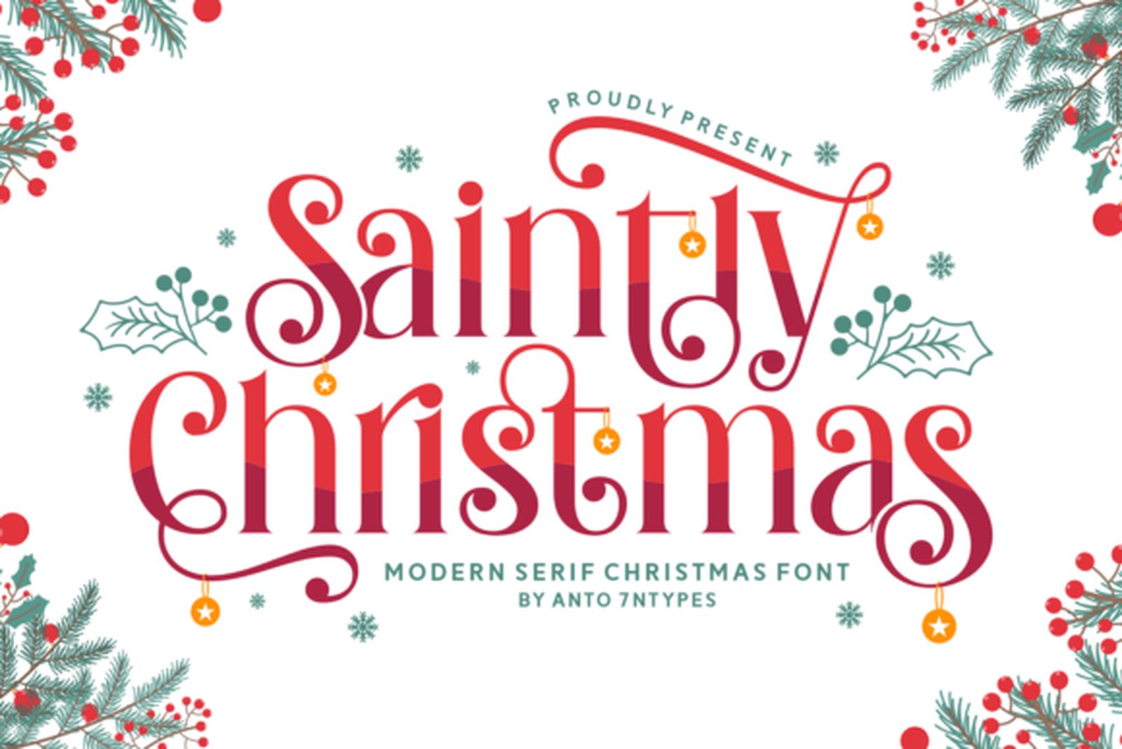 Saintly Christmas Font preview by Anto 7NTypes
