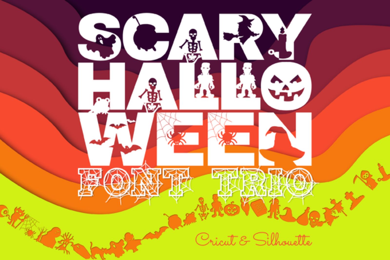 Scary Halloween Trio Font for Cricut Halloween shirts