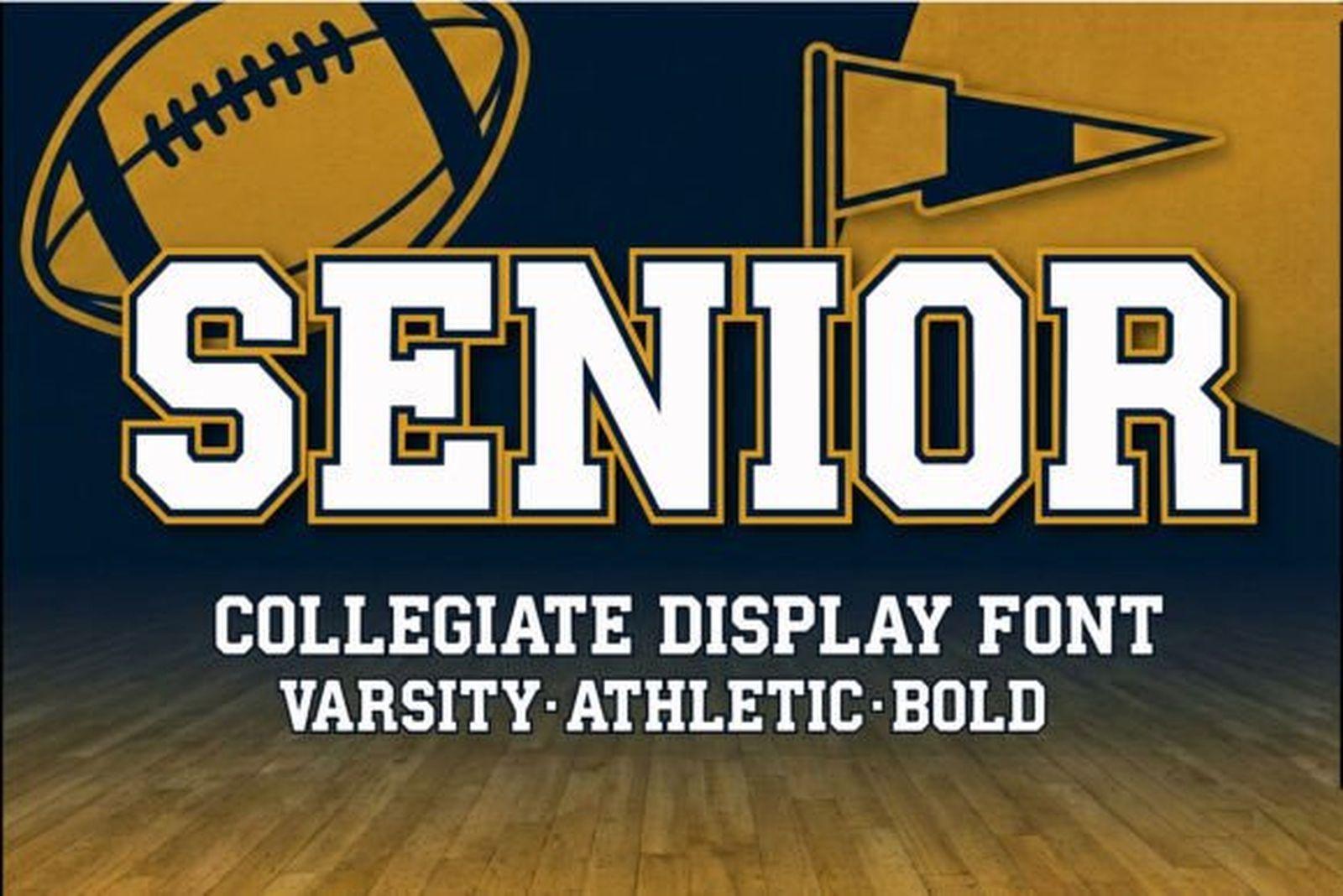 Senior Font by basyar, sports font preview