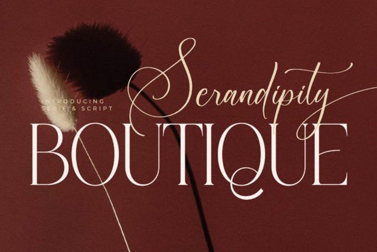 Serandipity Boutique Font by Storytype Studio, font combination preview