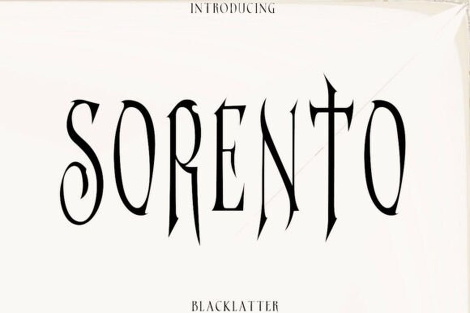 Sorento Font — narrow modern blackletter tattoo font preview