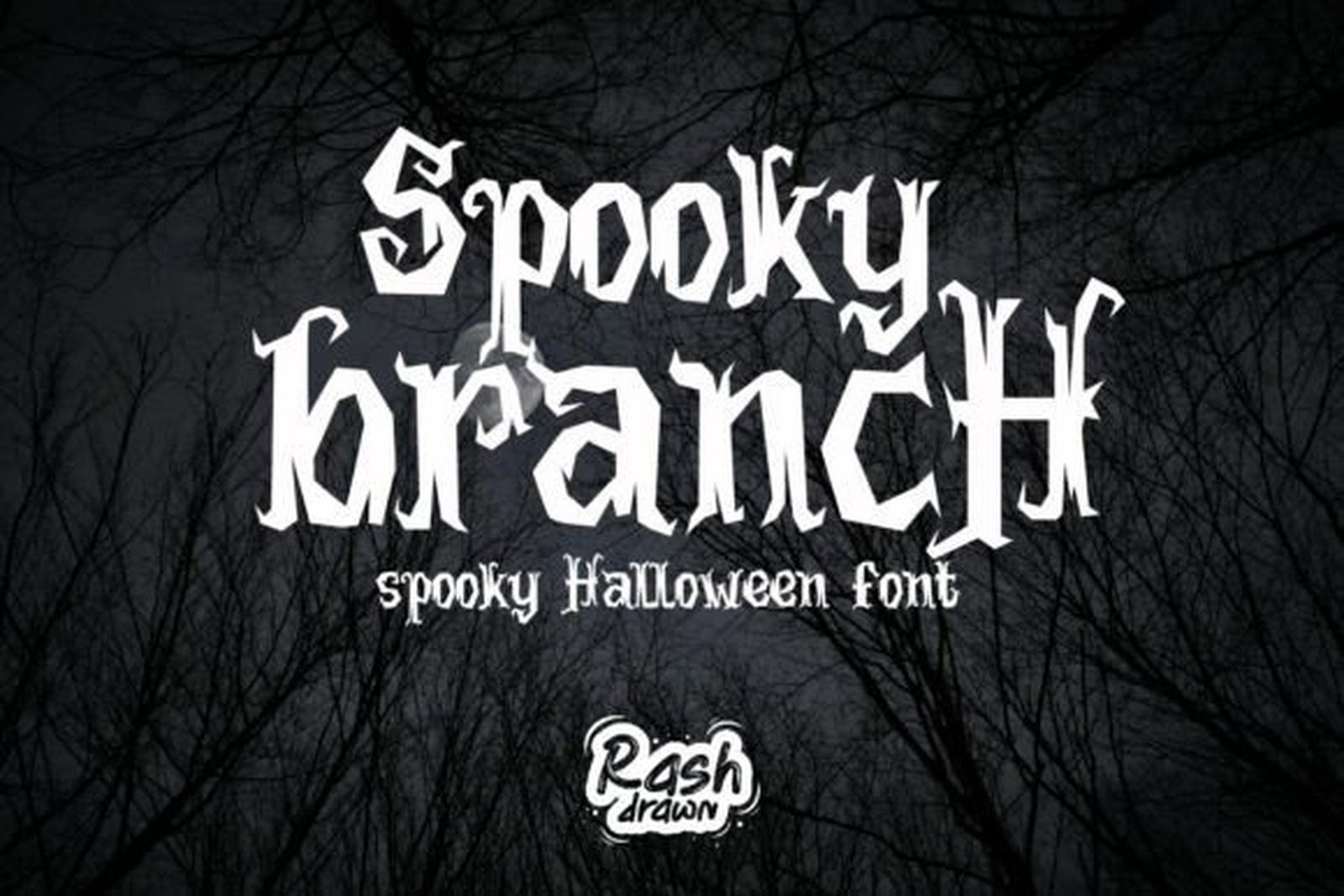Spooky Branch Font brush script for Halloween cards