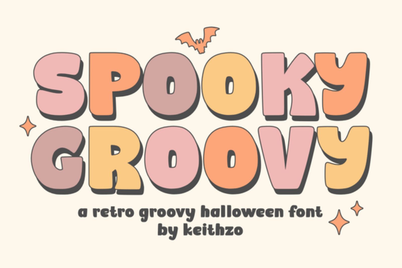 Spooky Groovy Font retro groovy Halloween lettering