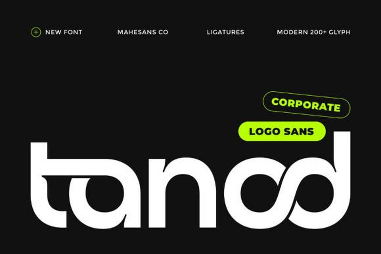 Tanod Font corporate logo sans with linked letters