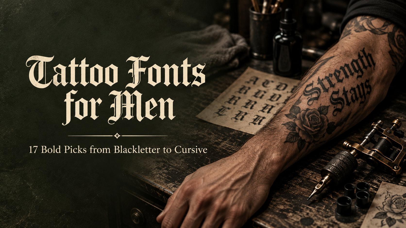 Tattoo Fonts for Men: 17 Bold Picks from Blackletter to Cursive for Name Tattoos