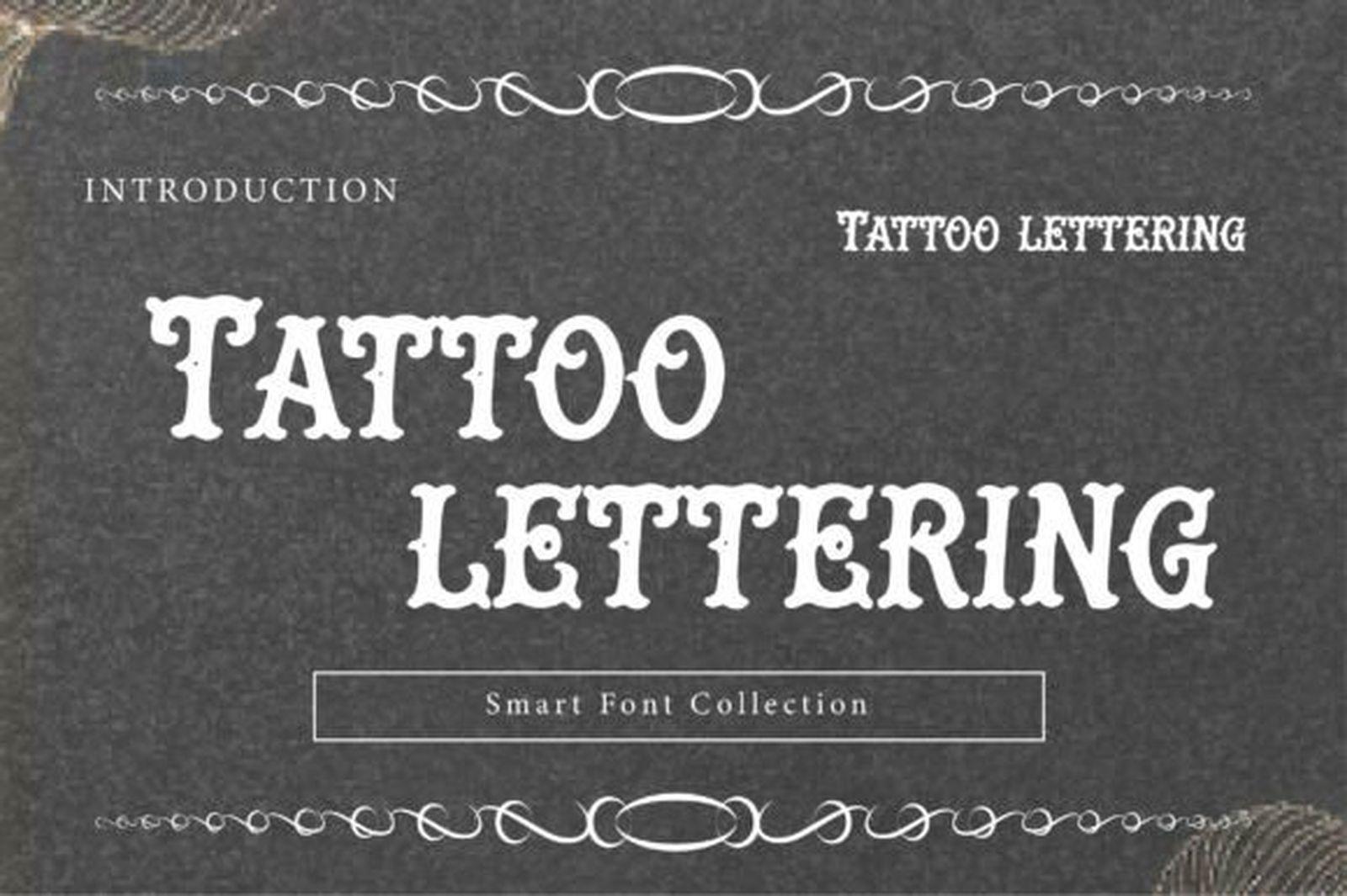 Tattoo Letter Font preview, old school flash tattoo font for men