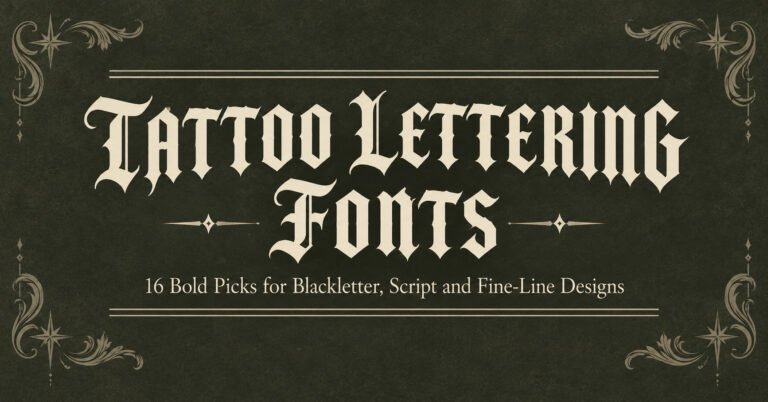 Tattoo Lettering Fonts: 16 Bold Picks for Blackletter, Script and Fine-Line Designs