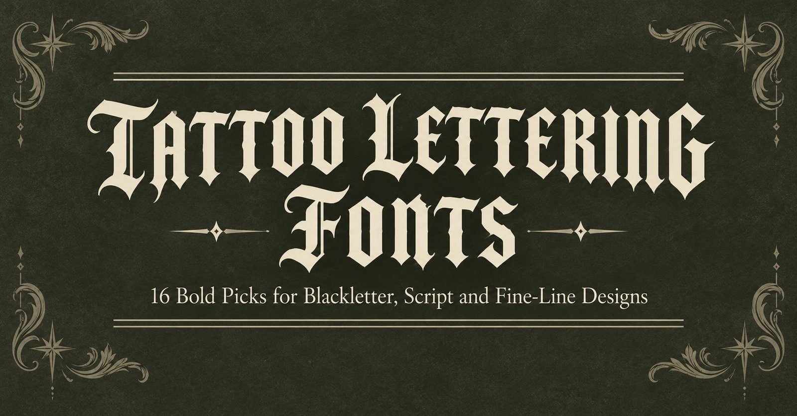 Tattoo Lettering Fonts: 16 Bold Picks for Blackletter, Script and Fine-Line Designs
