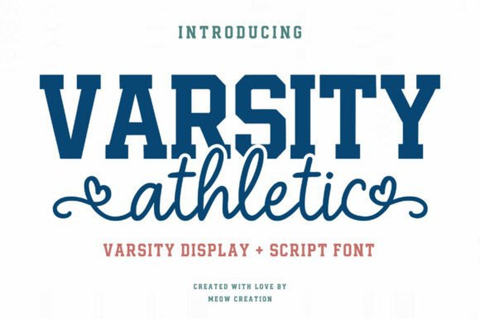 Varsity Athletic Font by Meow Creation, sports font preview
