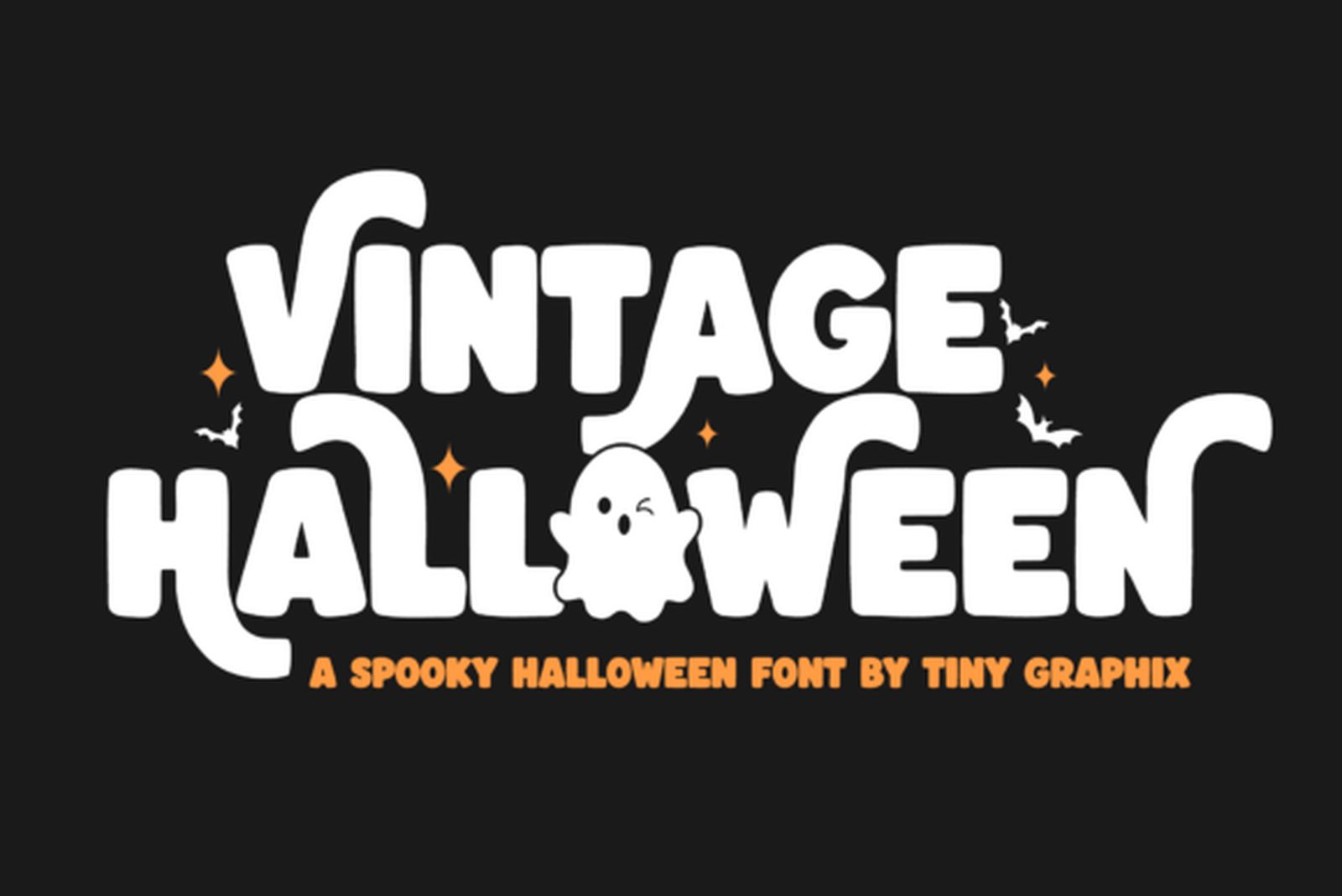 Vintage Halloween Font with ghost letters