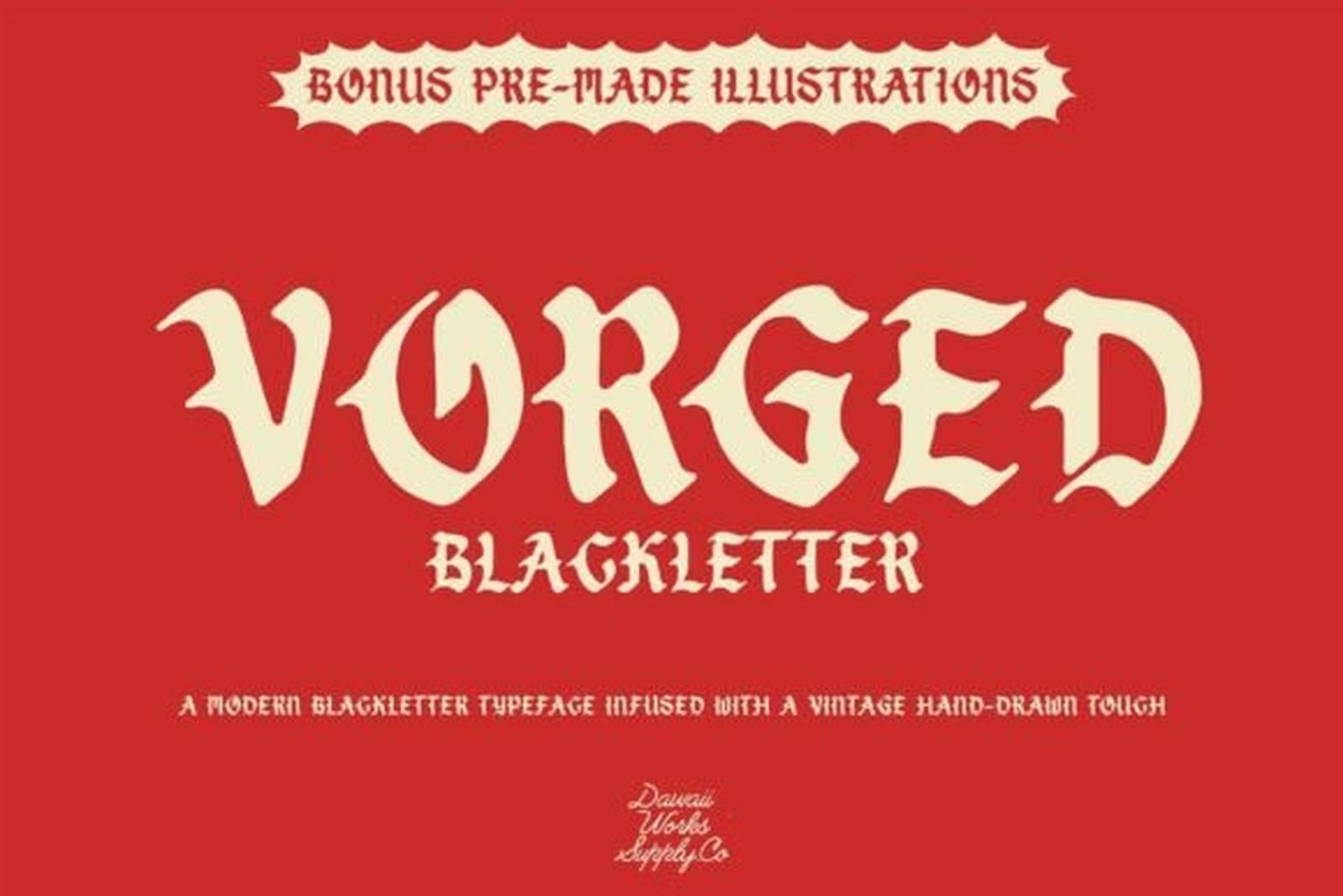 Vorged Font — hand-drawn blackletter tattoo font preview