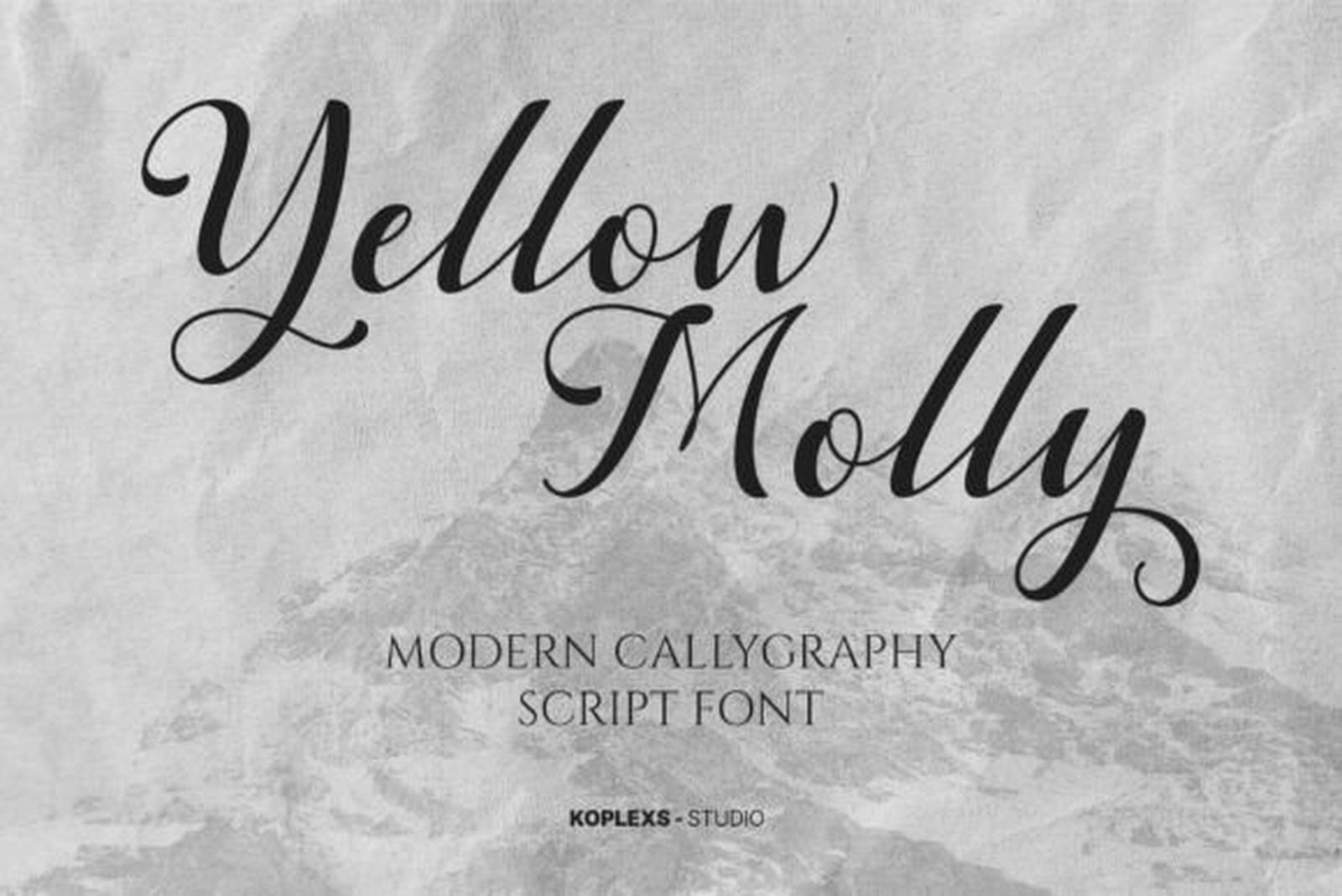 Yellow Molly Font — light modern calligraphy tattoo font preview