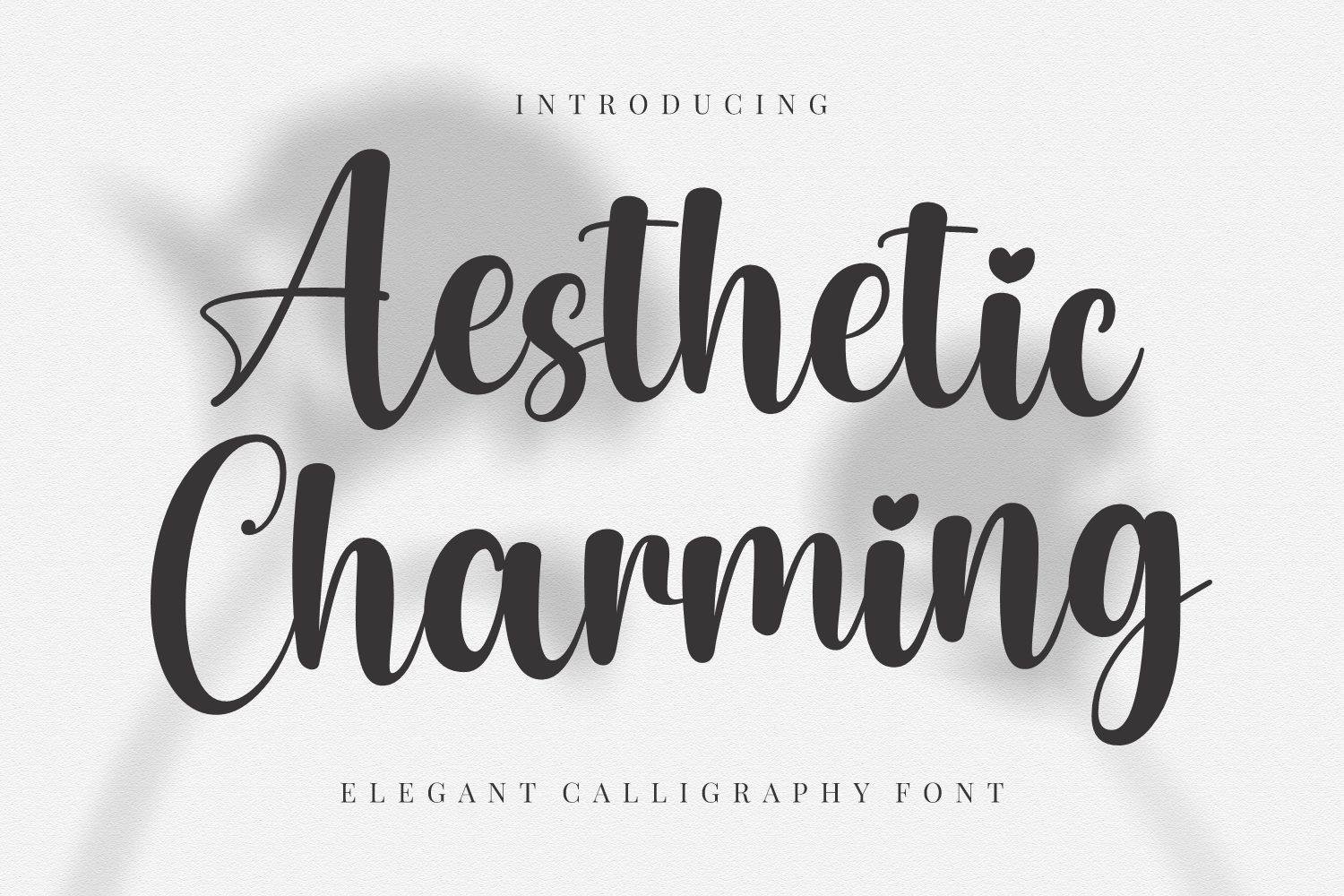 Aesthetic Charming Font by Creative Fabrica Fonts, brush calligraphy with heart-shaped i dot