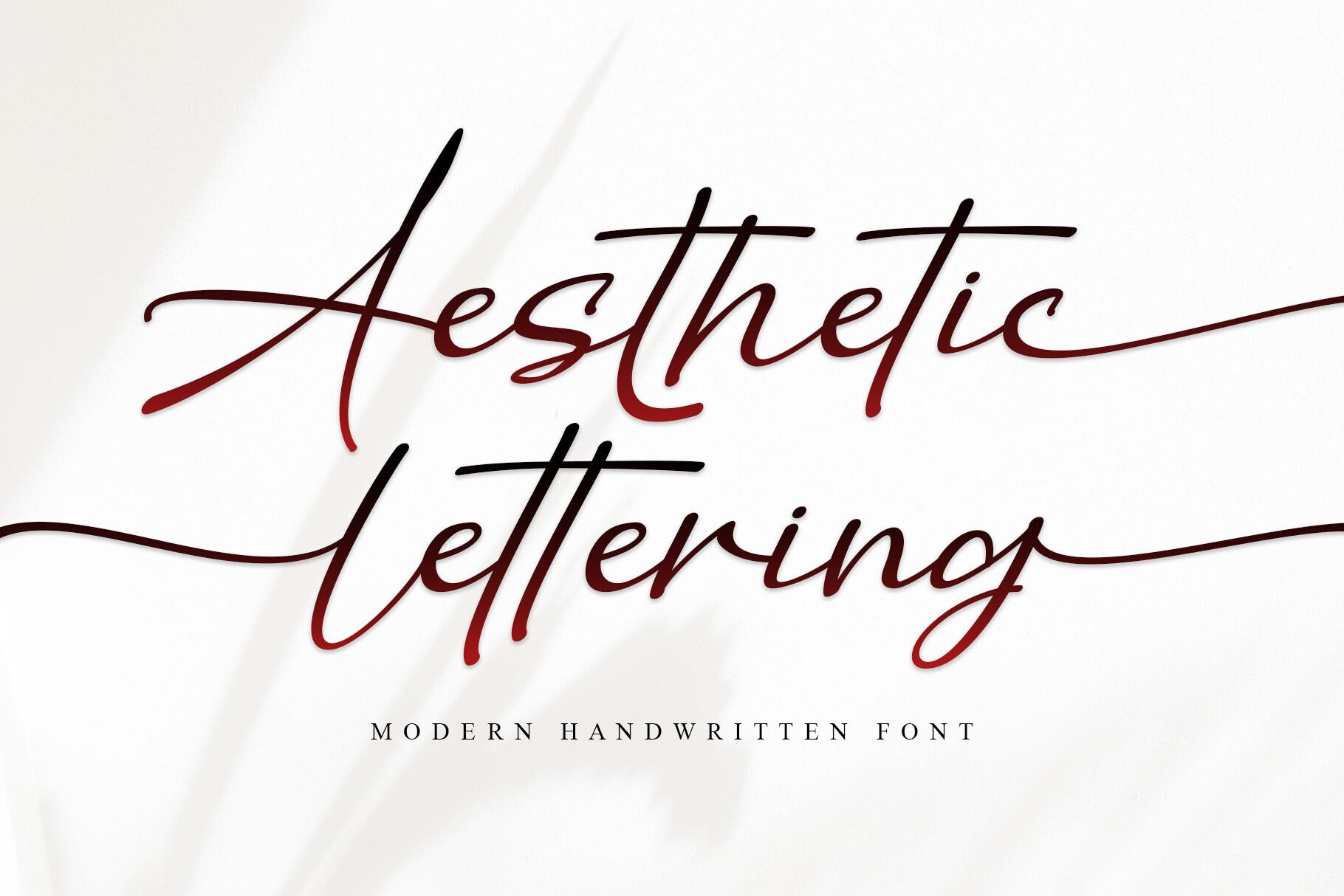 Aesthetic Lettering Font by Letterafa Studio, fast signature script with long swashes