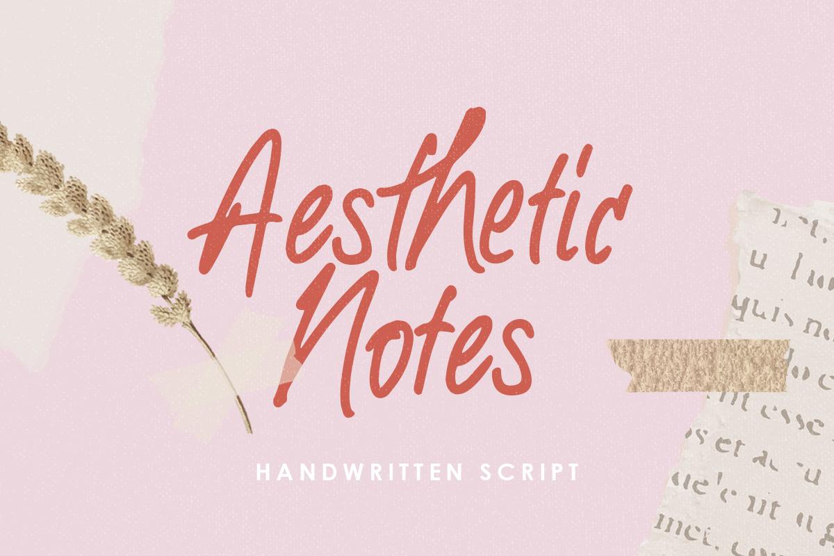 Aesthetic Notes Font by letterhend, dry brush handwritten script