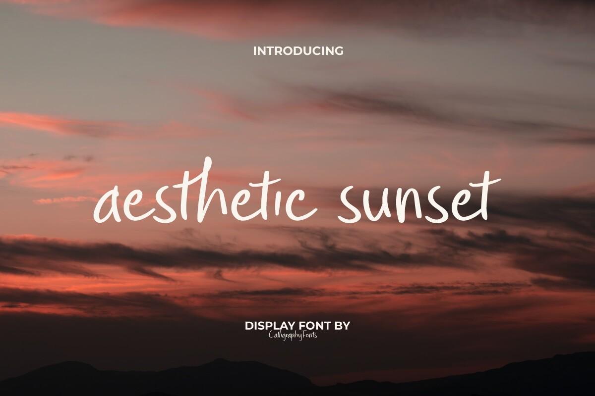 Aesthetic Sunset Font by CalligraphyFonts, casual lowercase handwriting with soft strokes
