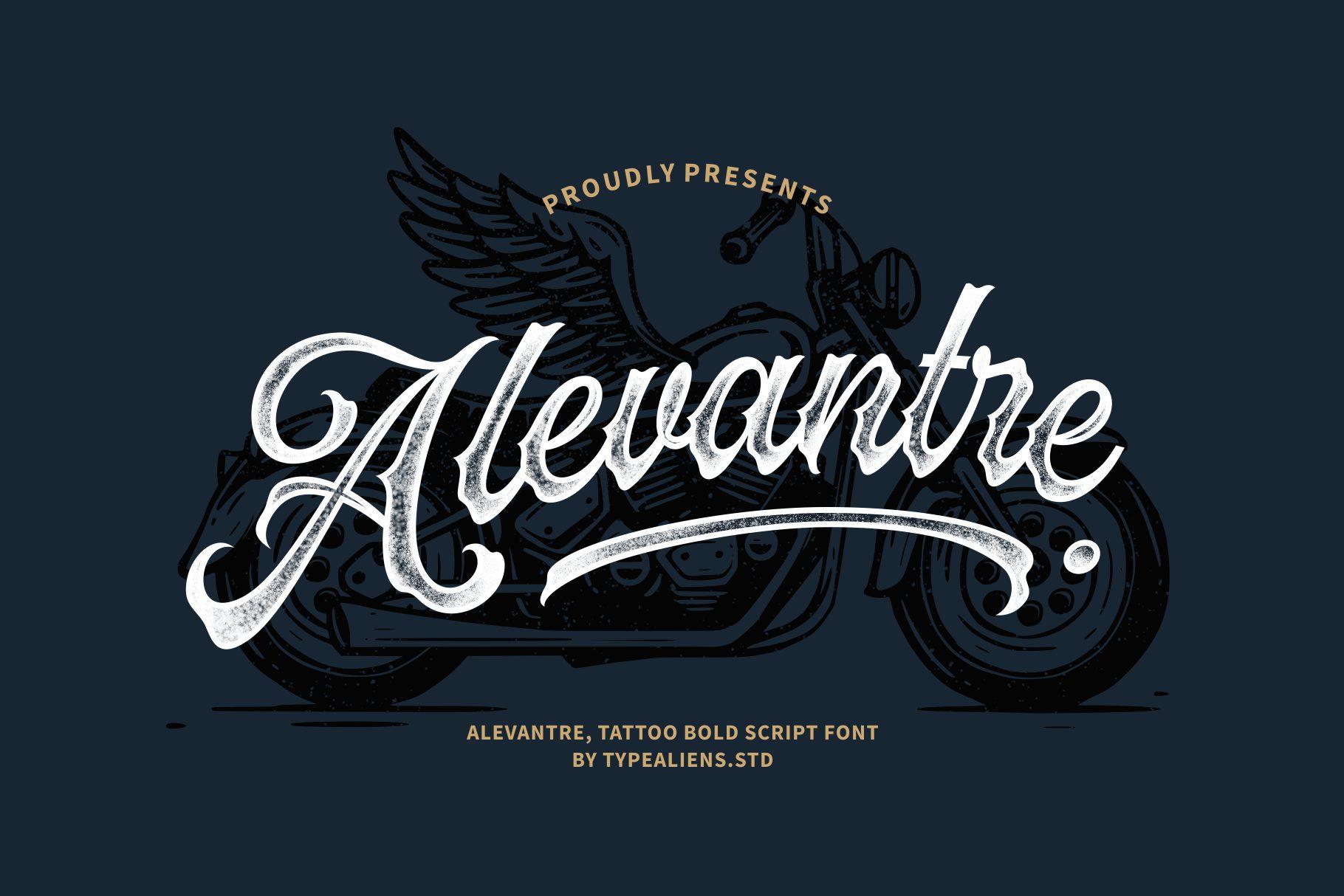 Alevantre Font by typealiens, number tattoo font preview