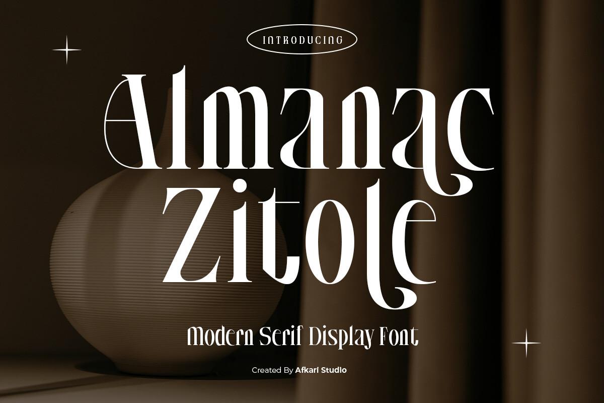 Almanac Zitole Font by afkaristudio, tall high-contrast serif