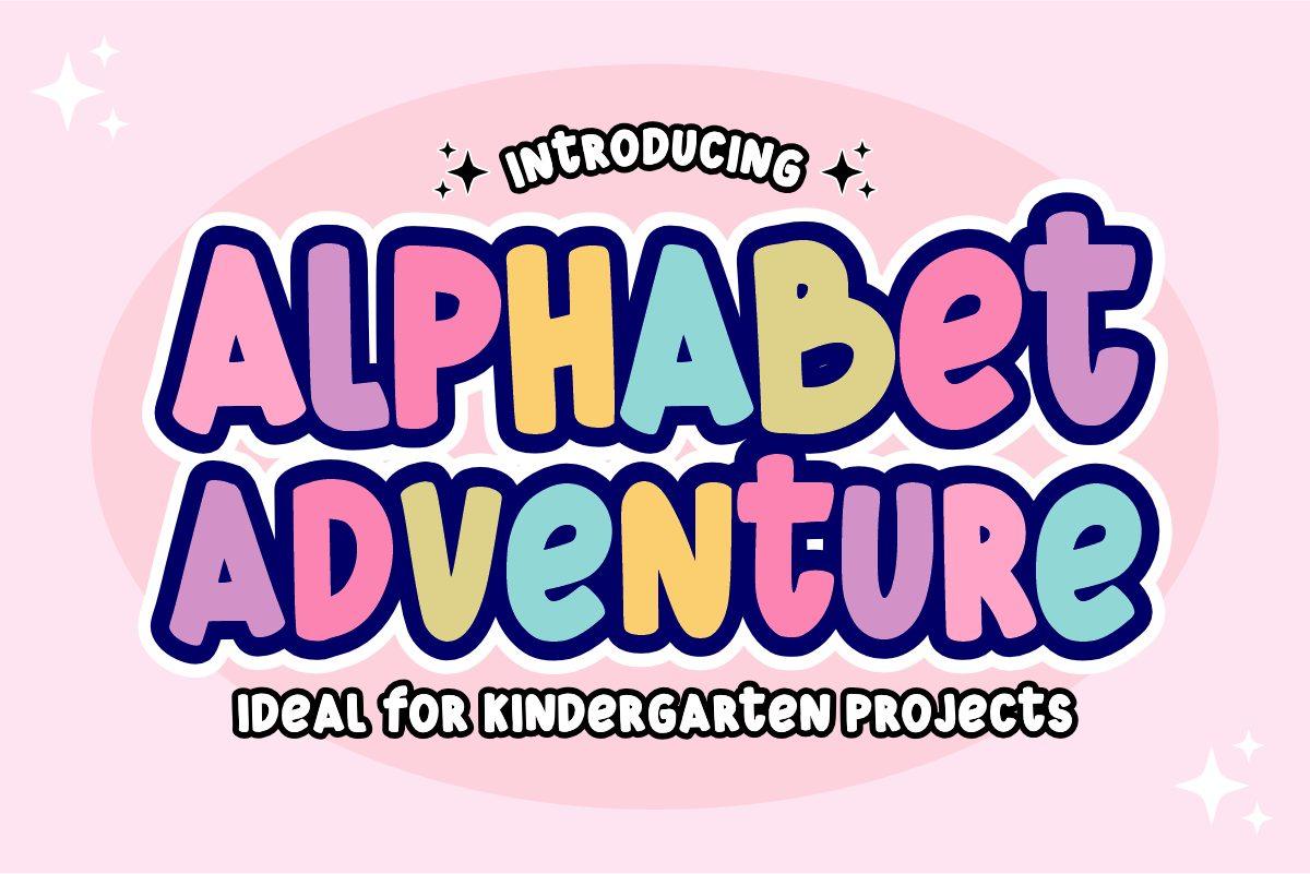 Alphabet Adventure Font by anamalmusyaffaCreative, preview of the typeface