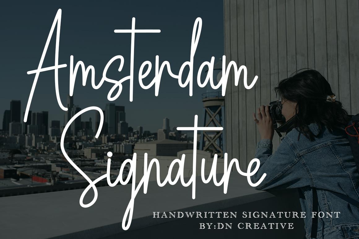 Amsterdam Signature Font by DN Creative, tattoo quote font preview