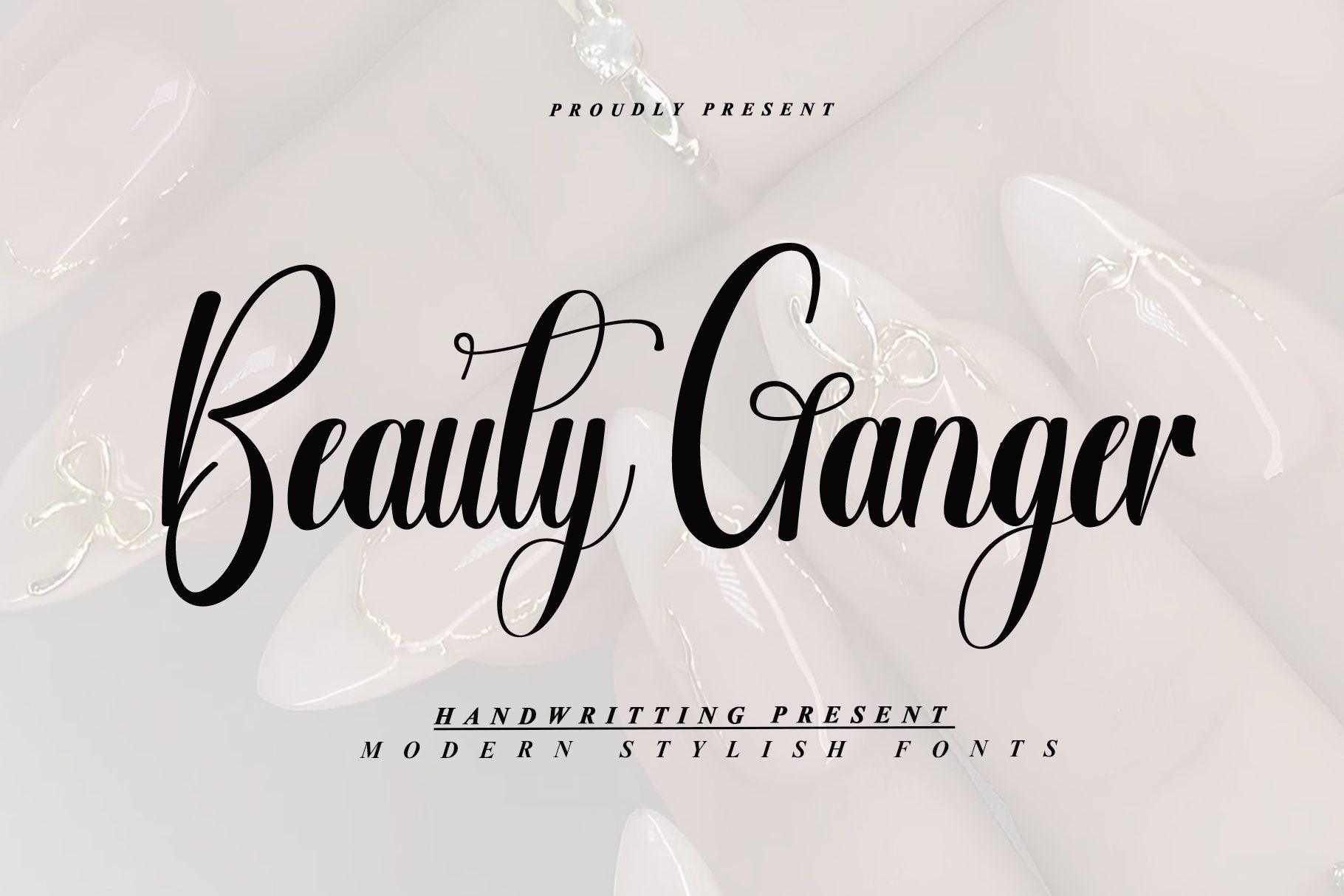 Beauty Ganger Font by pinkmeca, tattoo name font preview