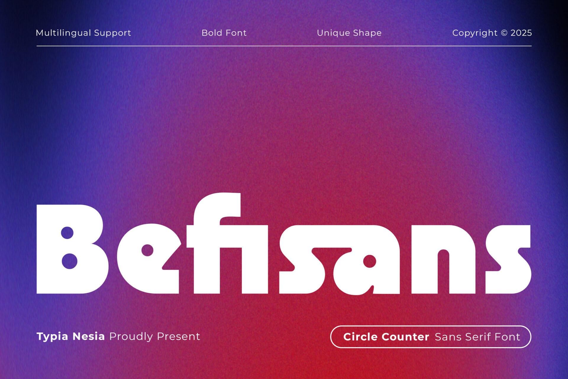 Befisans Font by Typia Nesia, preview of the typeface