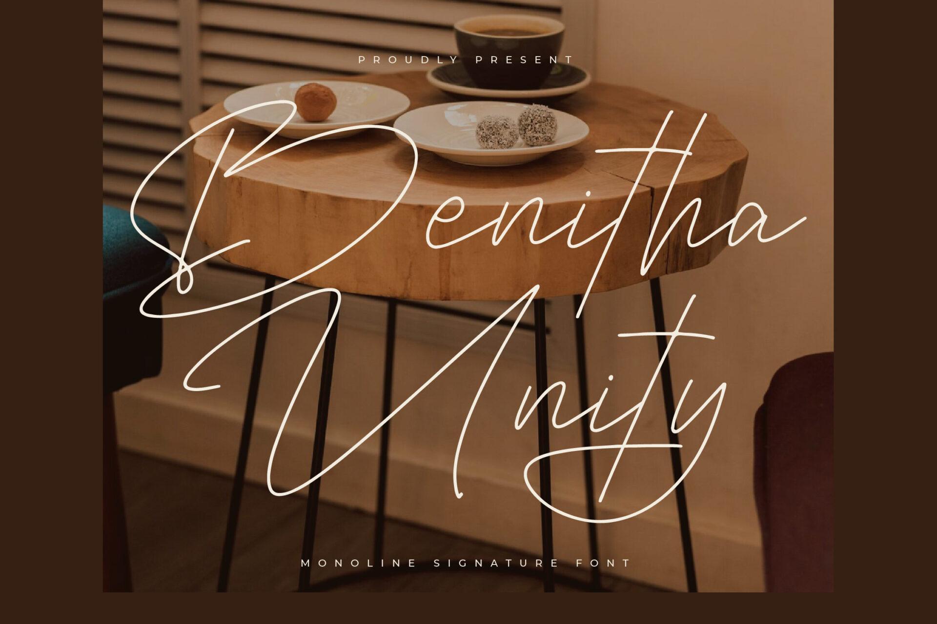Benitha Unity Font by Letterena Studios, tattoo name font preview