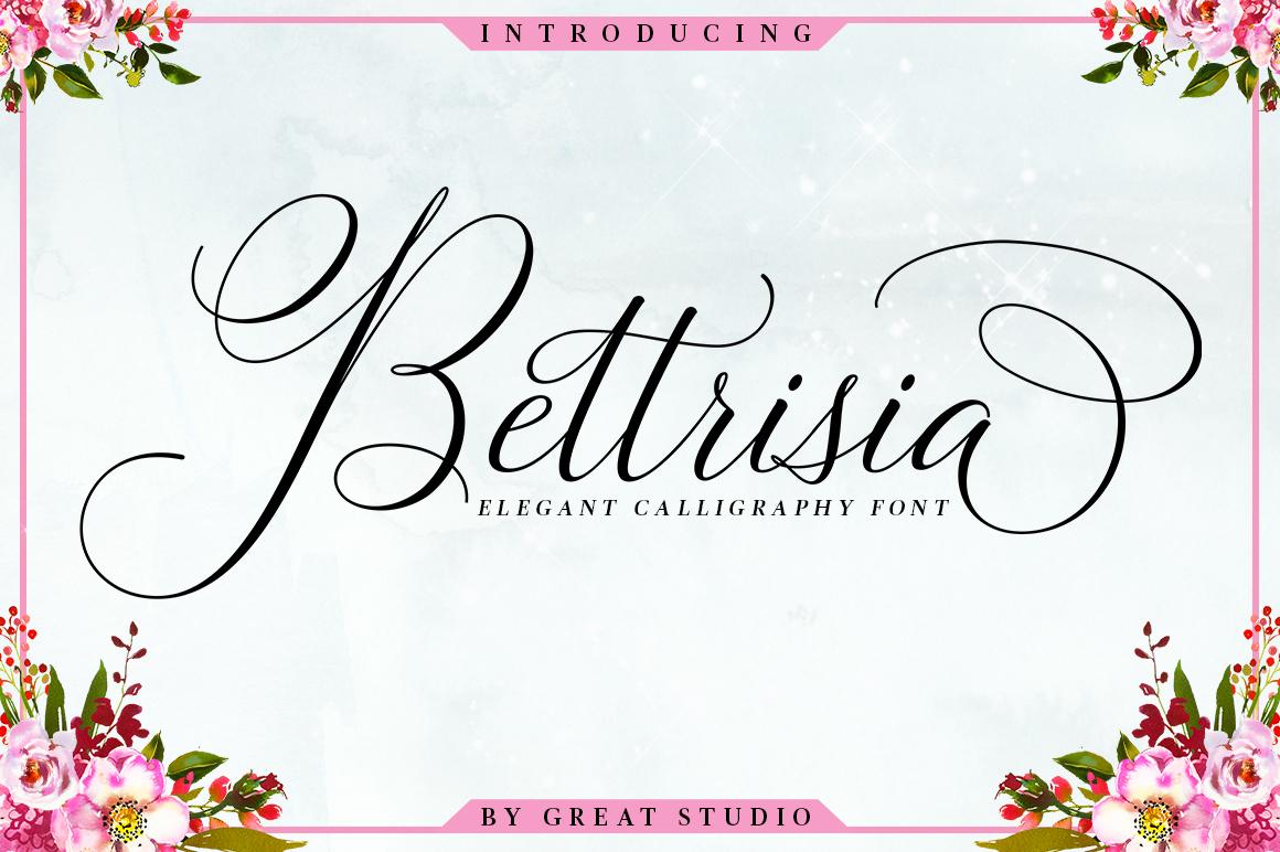 Bettrisia Script Font cursive script preview