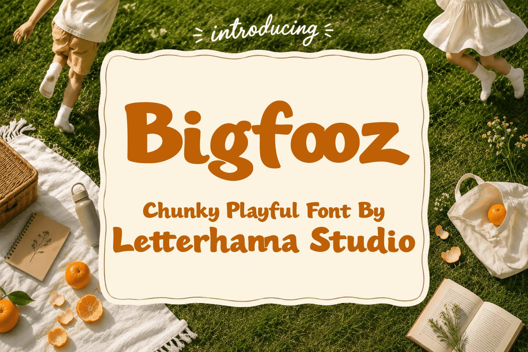 Bigfooz Font by letterhanna, preview of the typeface