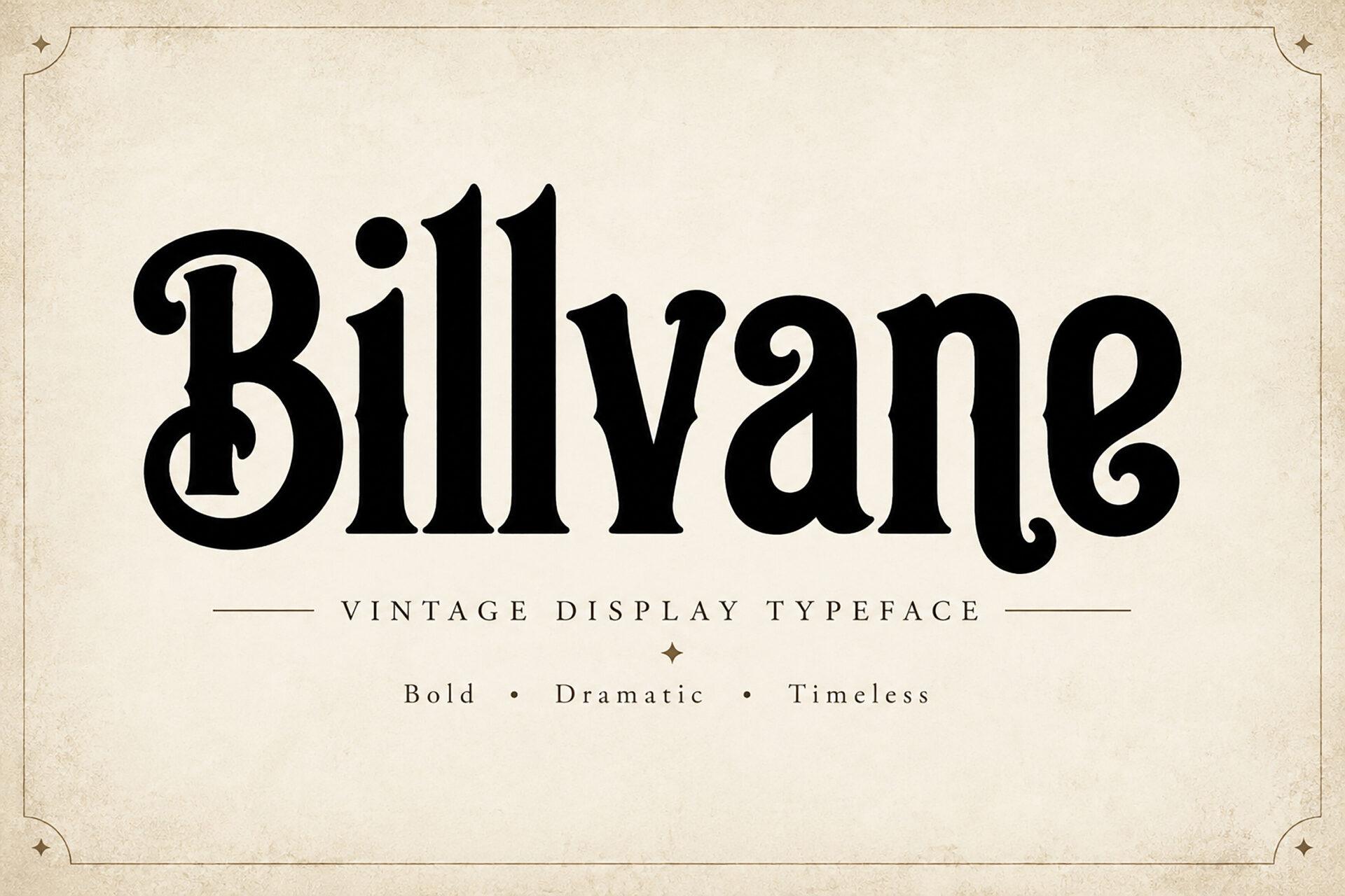Billvane Font by BILLI, high-contrast vintage serif