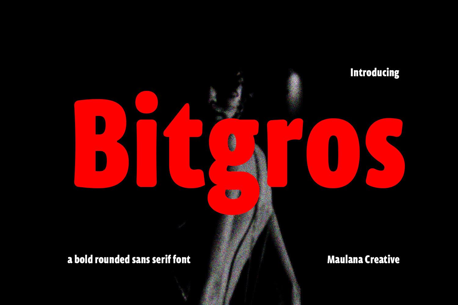 Bitgros Font by Maulana Creative, preview of the typeface