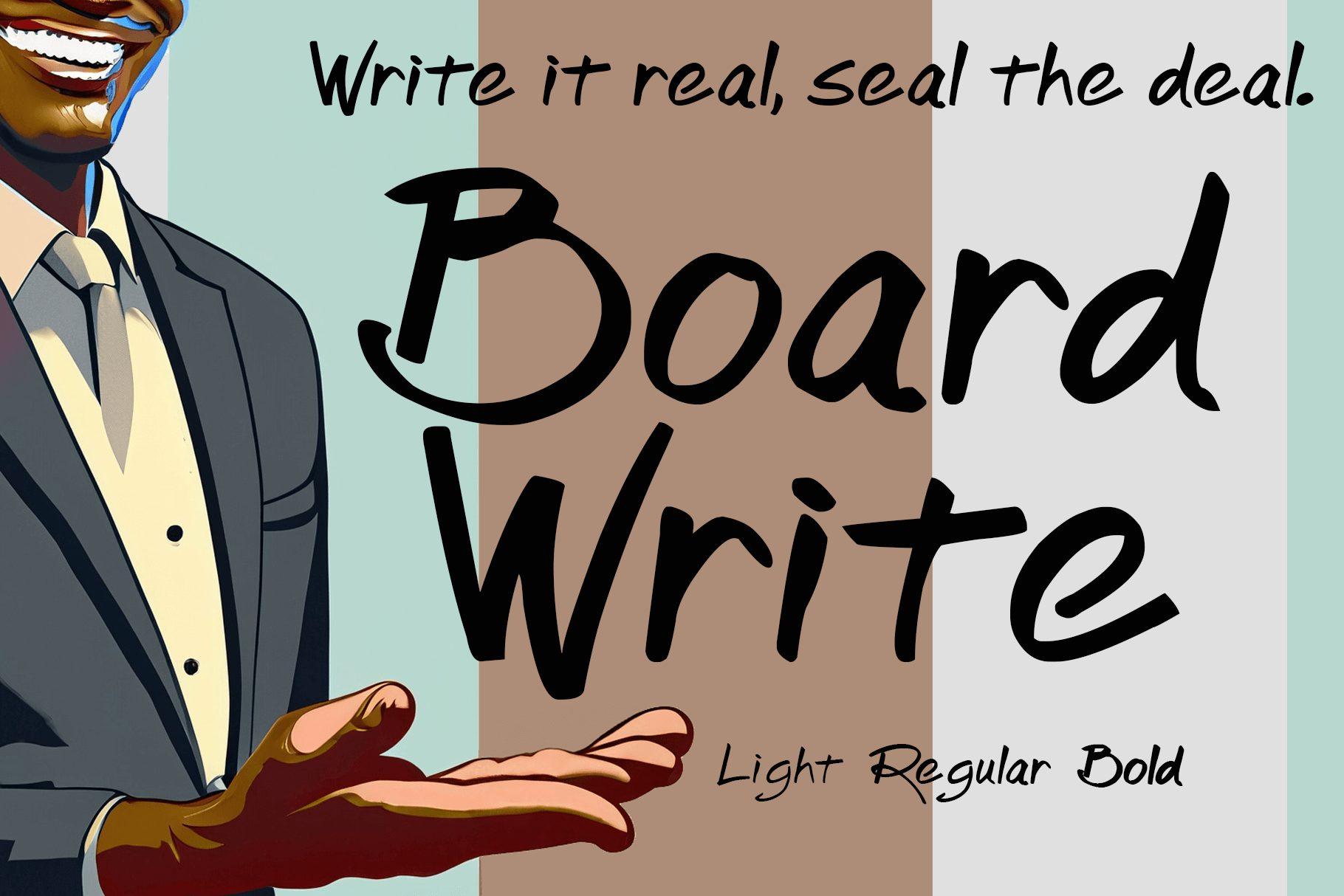 Boardwrite Font by phelans-fontastic-ventures preview