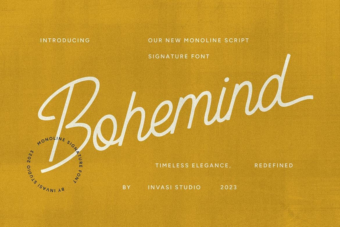 Bohemind Font by invasistudio, tattoo font for women preview