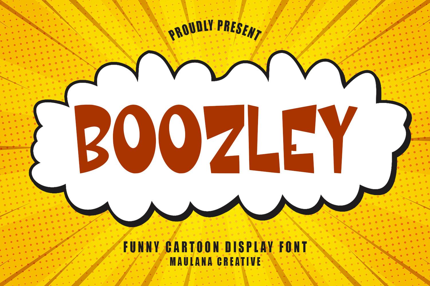 Boozley Font by Maulana Creative, comic burst cartoon caps