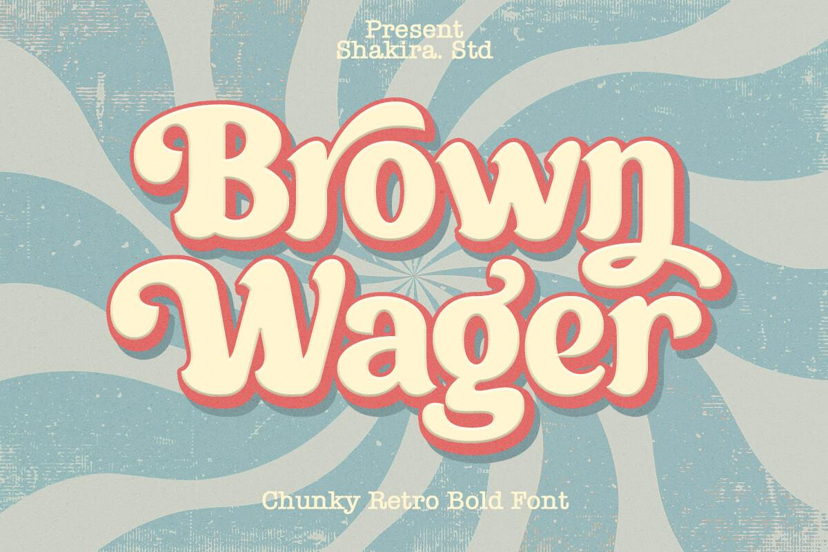 Brown Wager Font by Shakira Studio, preview of the typeface