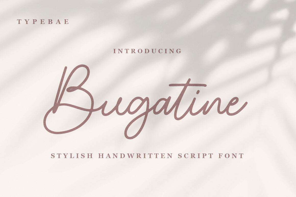 Bugatine Font by Typebae, tattoo font for women preview