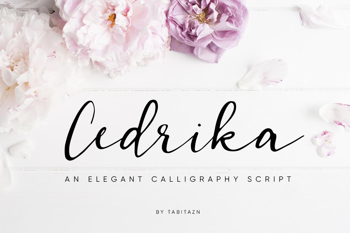 Cedrika Font cursive script preview