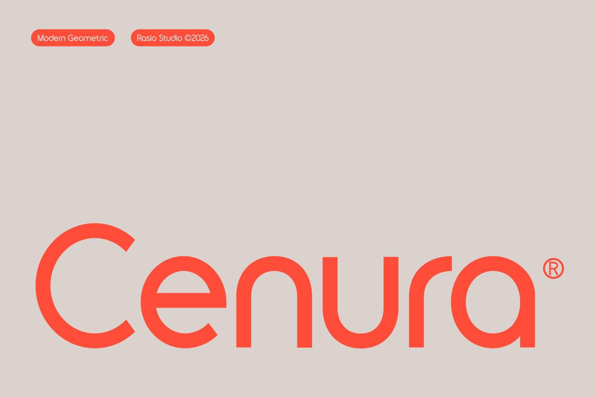 Cenura Font modern geometric sans serif preview