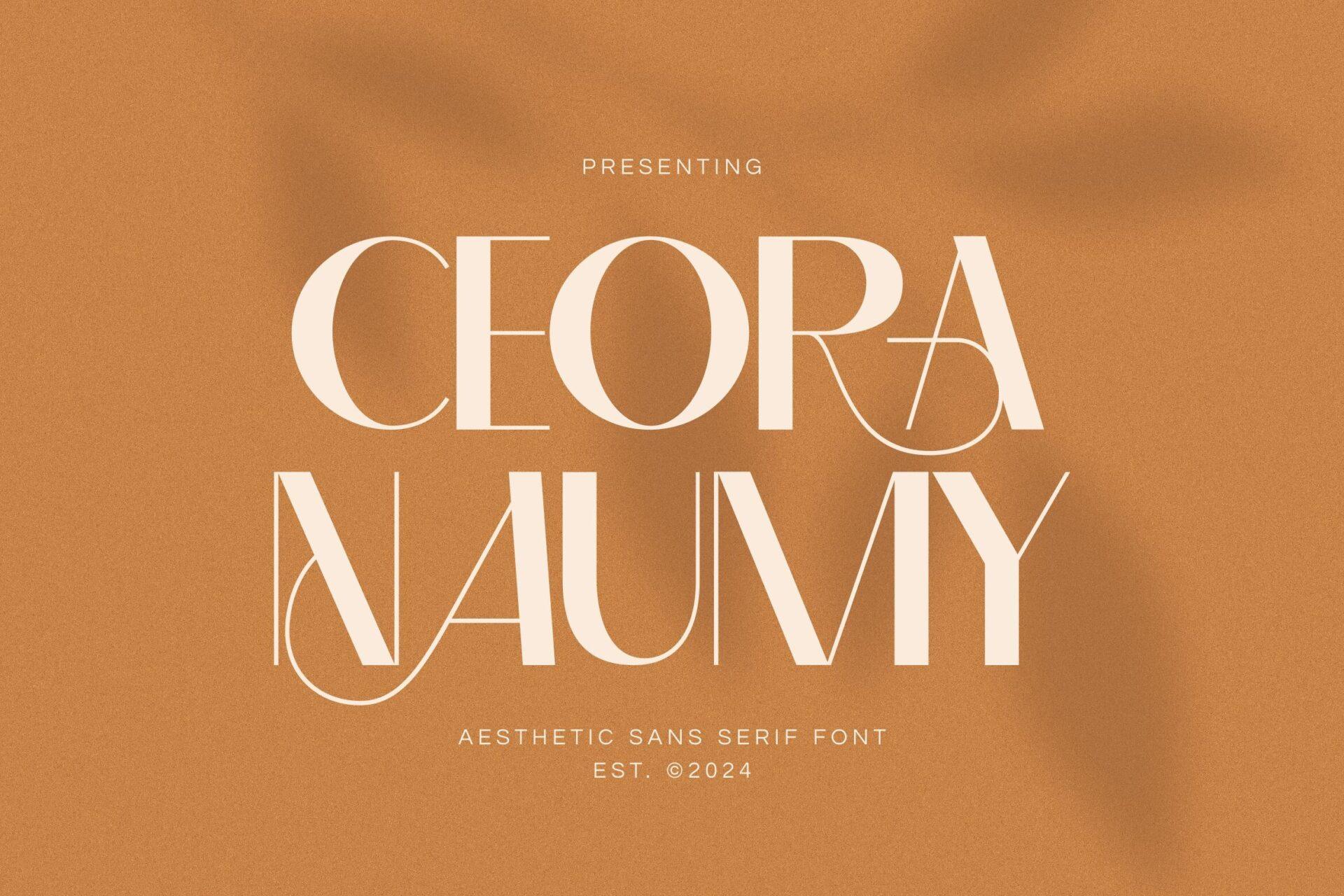Ceora Naumy Font by imoodev, tall thin sans with looped details