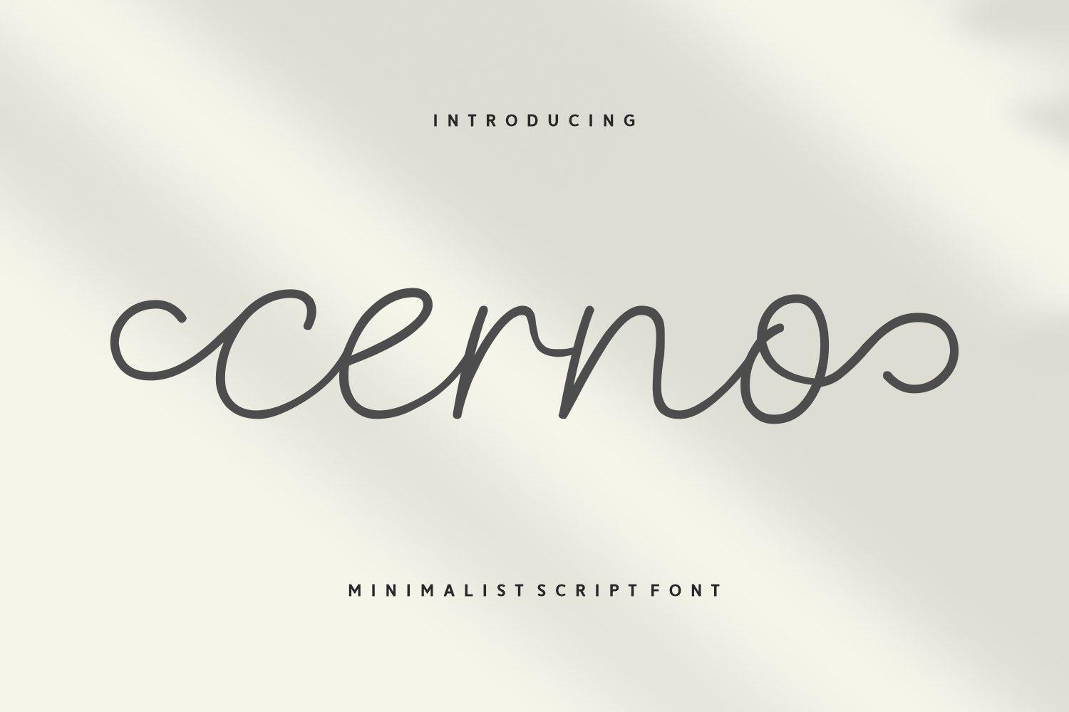 Cerno Font by Creative Fabrica Fonts, thin minimalist monoline script font preview