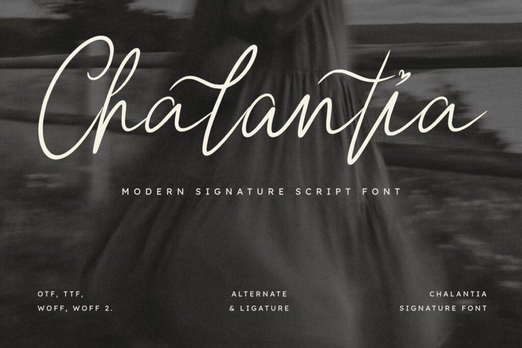 Chalantia Font by Hyperactype, preview of the typeface