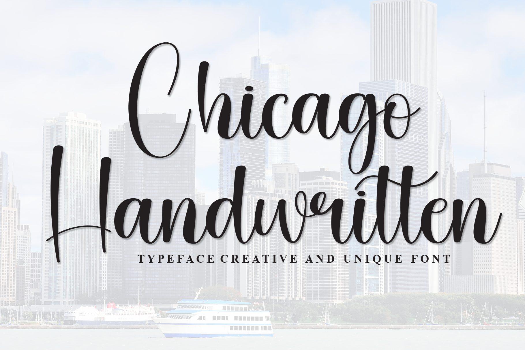 Chicago Handwritten Font by andikastudio, tattoo name font preview