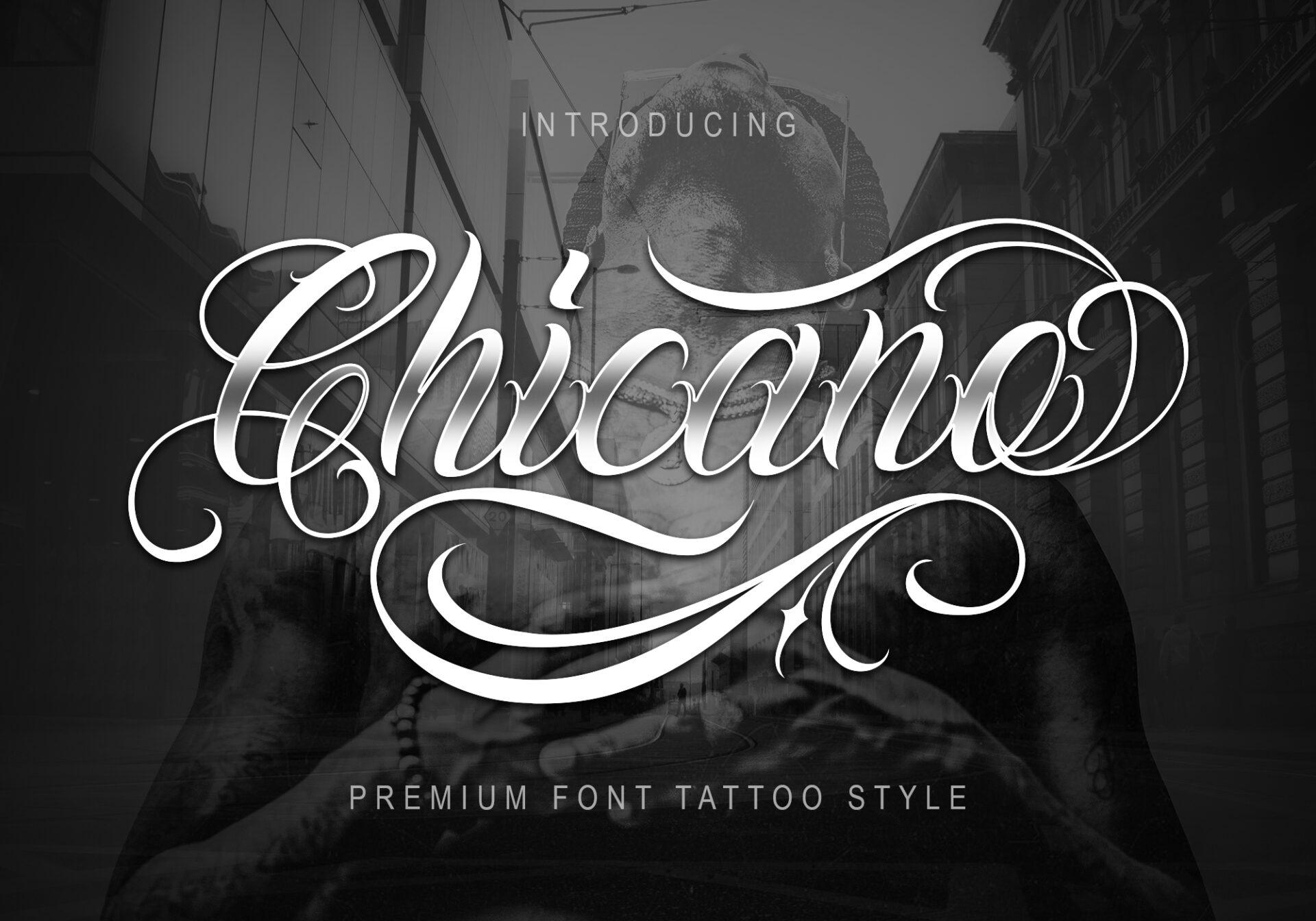 Chicano Font by Muntab_Art, number tattoo font preview