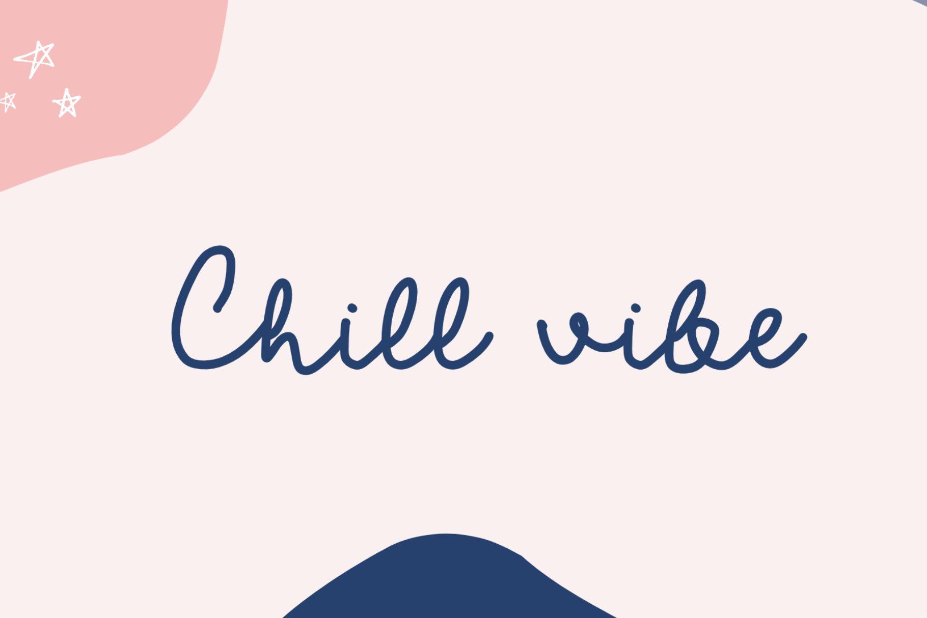 Chill Vibe Font by fonty88, rounded marker-style casual script in navy