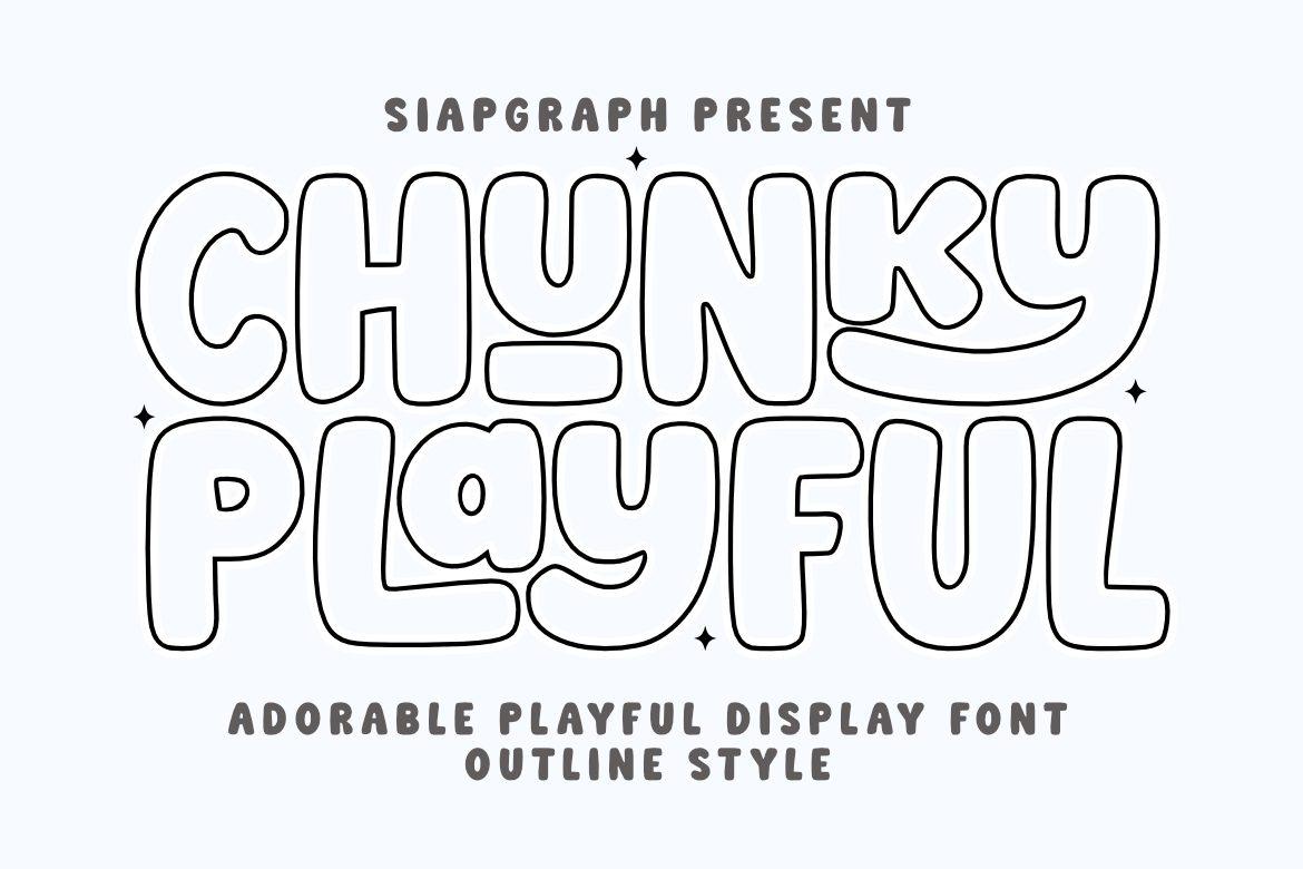 Chunky Playful Outline Font by SiapGraph, thin single-line outline bubble letters with no fill